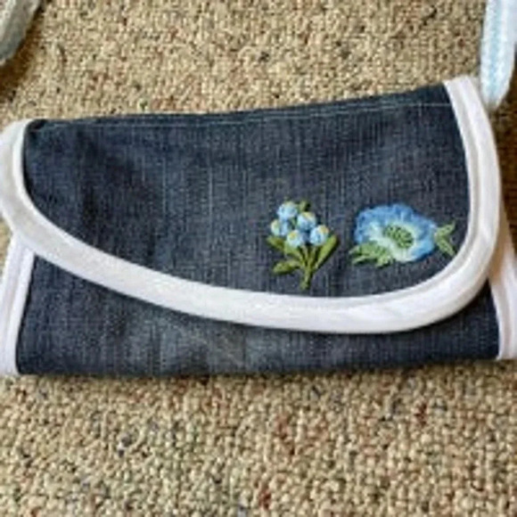 Hand Sewing Crossbody Denim Wallet - Picture 2 of 5
